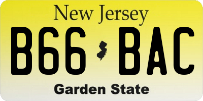 NJ license plate B66BAC