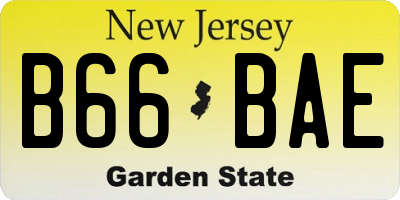 NJ license plate B66BAE