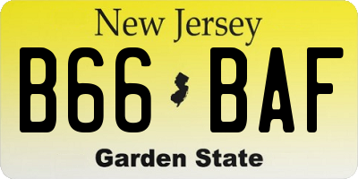 NJ license plate B66BAF