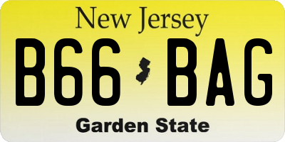 NJ license plate B66BAG