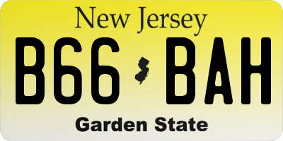 NJ license plate B66BAH