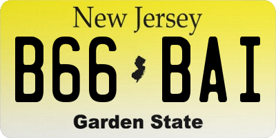 NJ license plate B66BAI