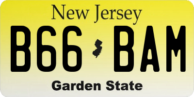 NJ license plate B66BAM