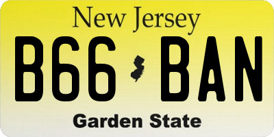 NJ license plate B66BAN