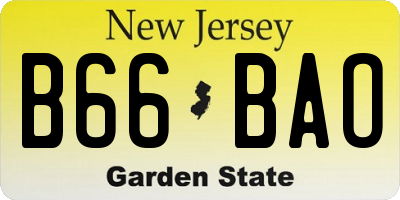 NJ license plate B66BAO