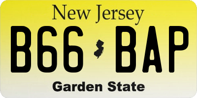 NJ license plate B66BAP