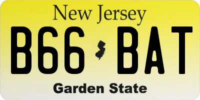 NJ license plate B66BAT