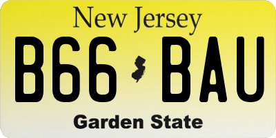 NJ license plate B66BAU