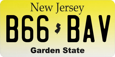 NJ license plate B66BAV
