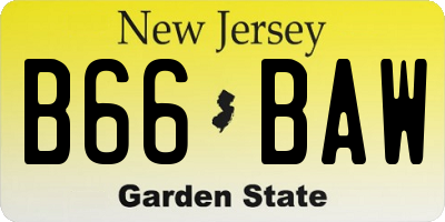 NJ license plate B66BAW