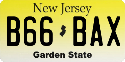 NJ license plate B66BAX