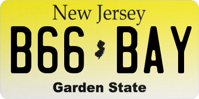 NJ license plate B66BAY