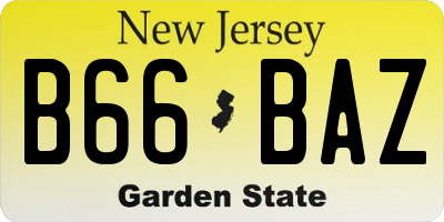 NJ license plate B66BAZ