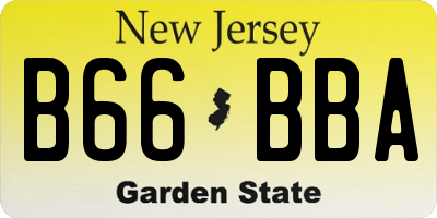 NJ license plate B66BBA