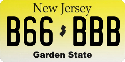 NJ license plate B66BBB