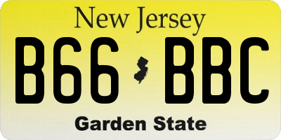 NJ license plate B66BBC