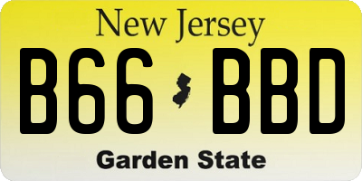 NJ license plate B66BBD