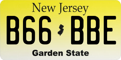 NJ license plate B66BBE