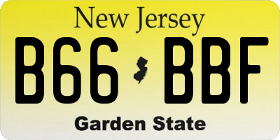 NJ license plate B66BBF