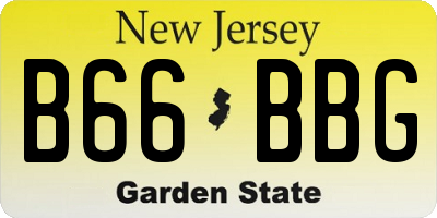 NJ license plate B66BBG