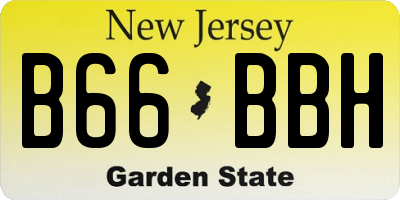 NJ license plate B66BBH