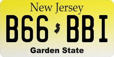 NJ license plate B66BBI