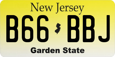 NJ license plate B66BBJ