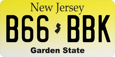 NJ license plate B66BBK