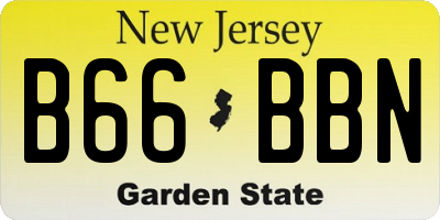 NJ license plate B66BBN