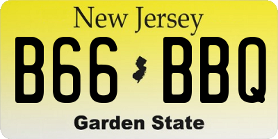 NJ license plate B66BBQ