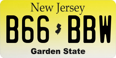 NJ license plate B66BBW