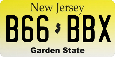 NJ license plate B66BBX