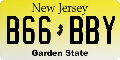 NJ license plate B66BBY
