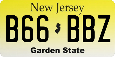 NJ license plate B66BBZ