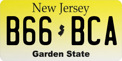 NJ license plate B66BCA