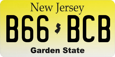 NJ license plate B66BCB
