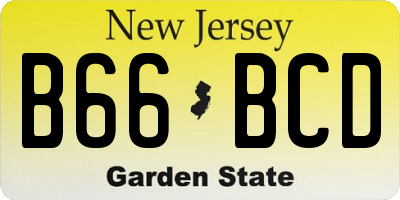 NJ license plate B66BCD