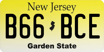 NJ license plate B66BCE