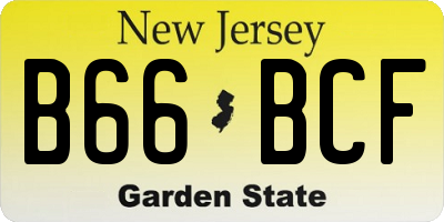 NJ license plate B66BCF