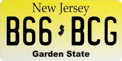 NJ license plate B66BCG