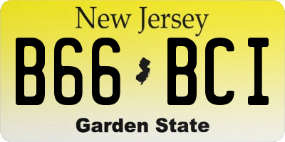 NJ license plate B66BCI
