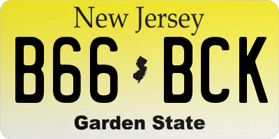 NJ license plate B66BCK