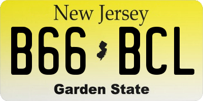 NJ license plate B66BCL