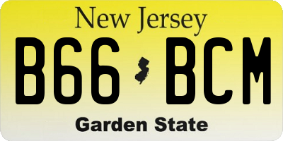 NJ license plate B66BCM