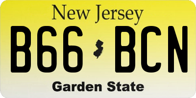 NJ license plate B66BCN