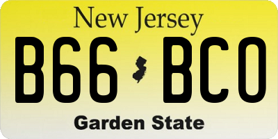 NJ license plate B66BCO