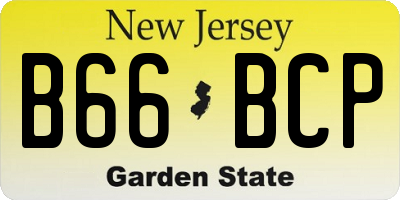 NJ license plate B66BCP