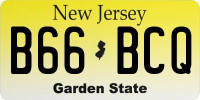 NJ license plate B66BCQ