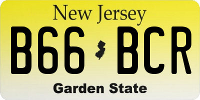 NJ license plate B66BCR