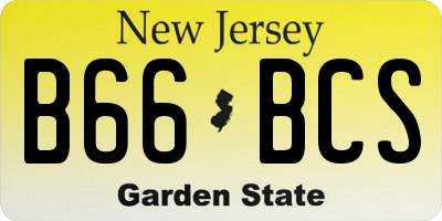 NJ license plate B66BCS